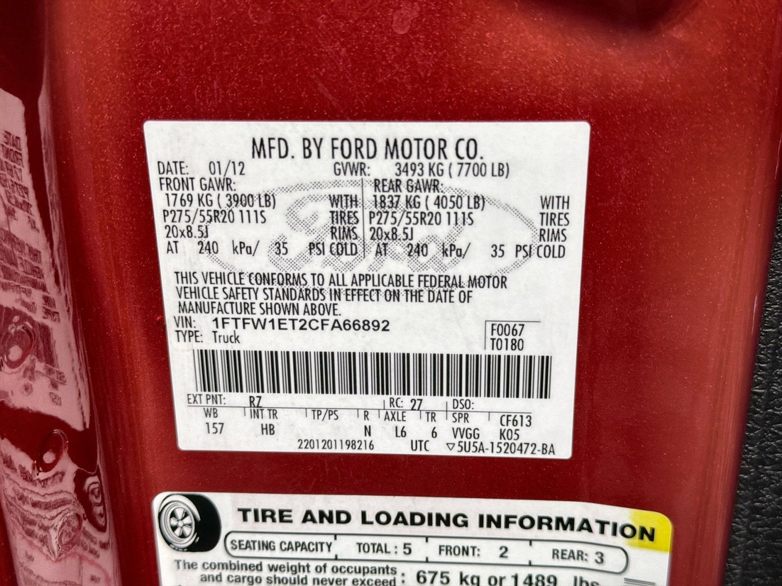 2012 Ford F-150 Lariat