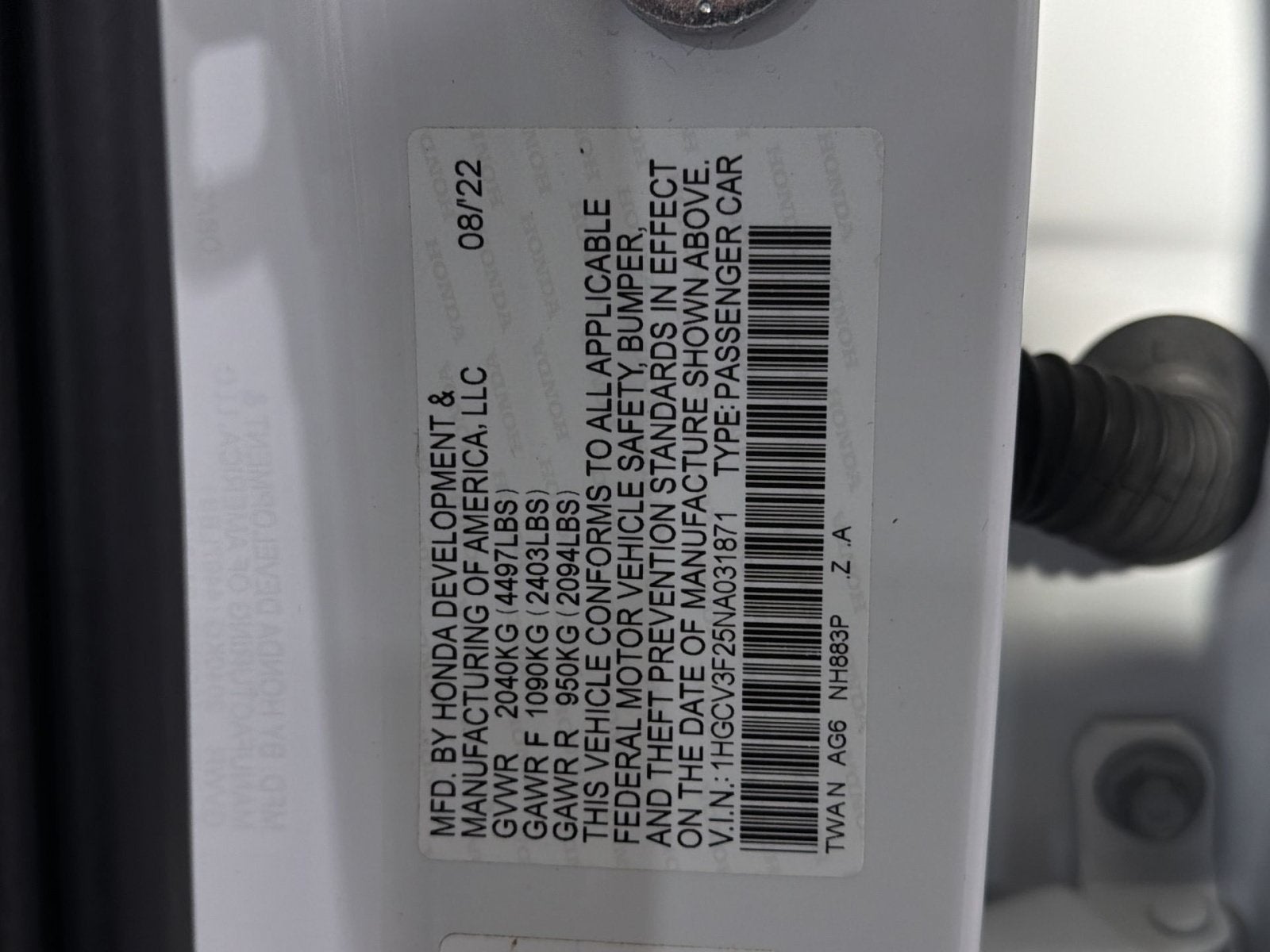 2022 Honda Accord Hybrid Sport
