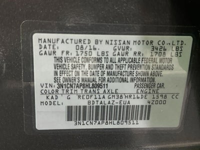 2017 Nissan Versa 1.6 S Plus