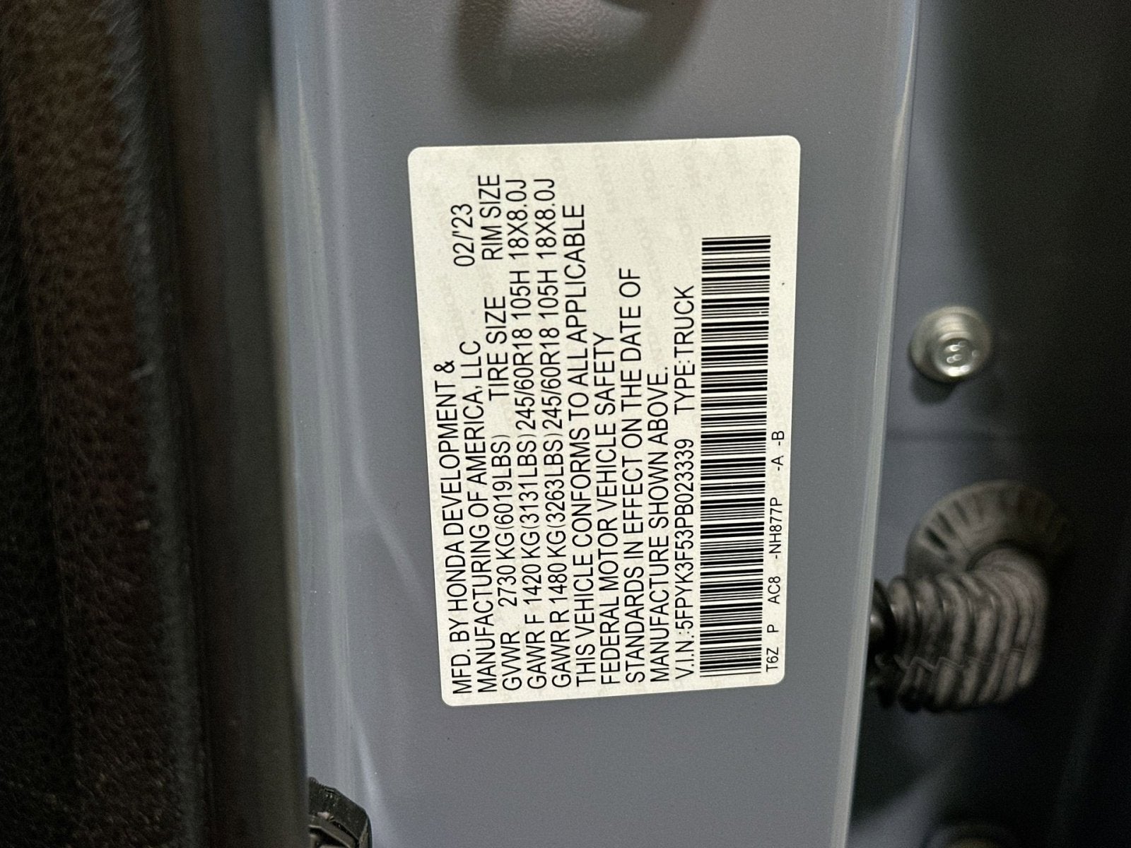 2023 Honda Ridgeline RTL