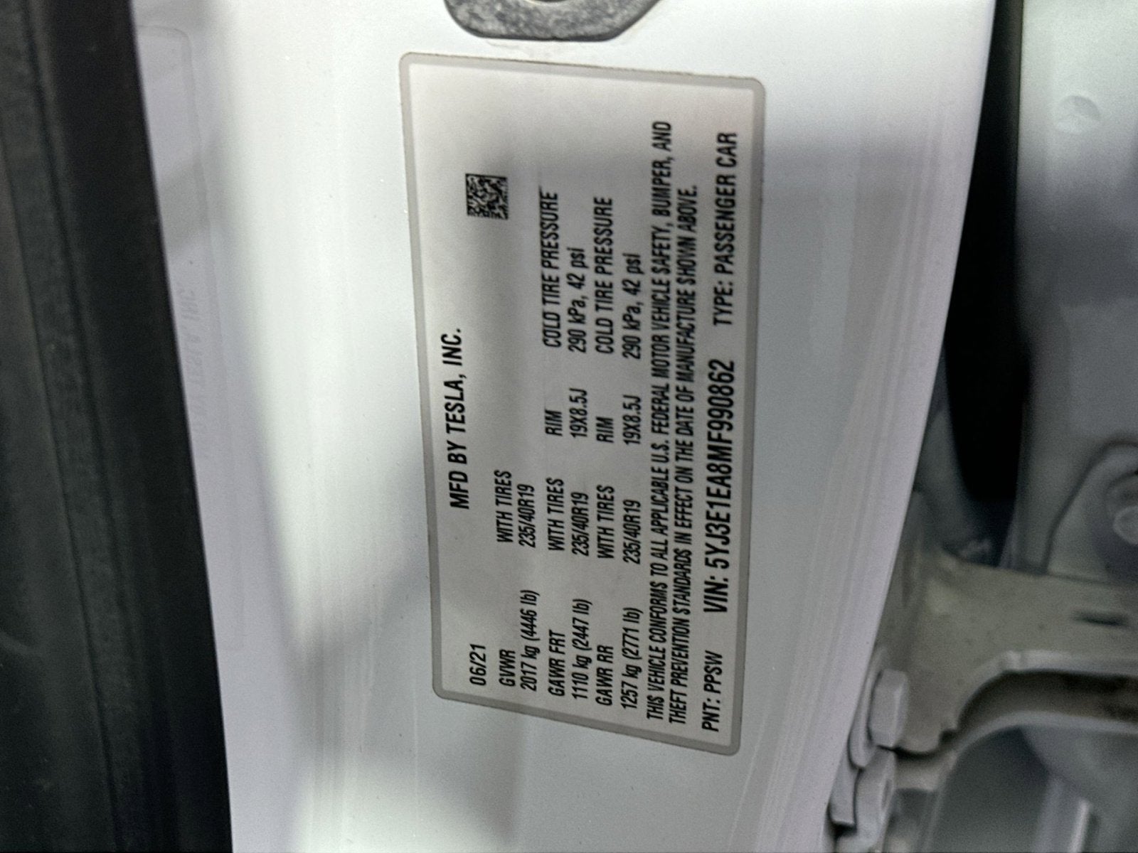 2021 Tesla Model 3 Standard Range Plus