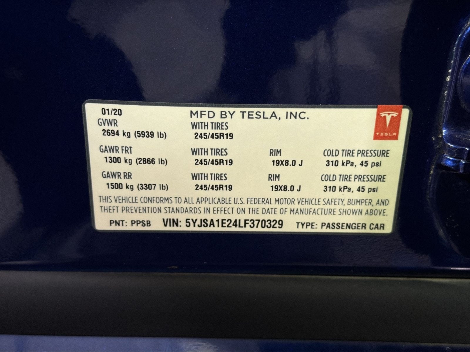 2020 Tesla Model S Long Range Plus