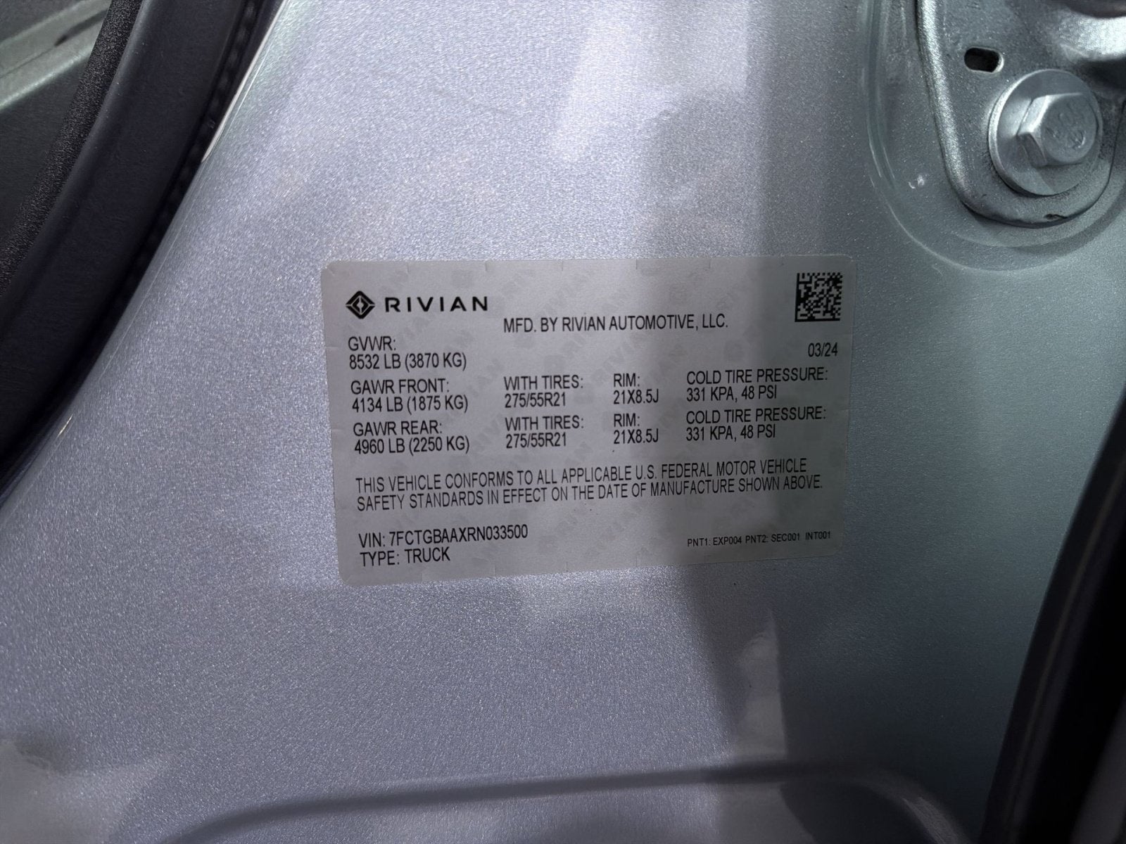 2024 Rivian R1T Adventure Dual Motor Standard Pack
