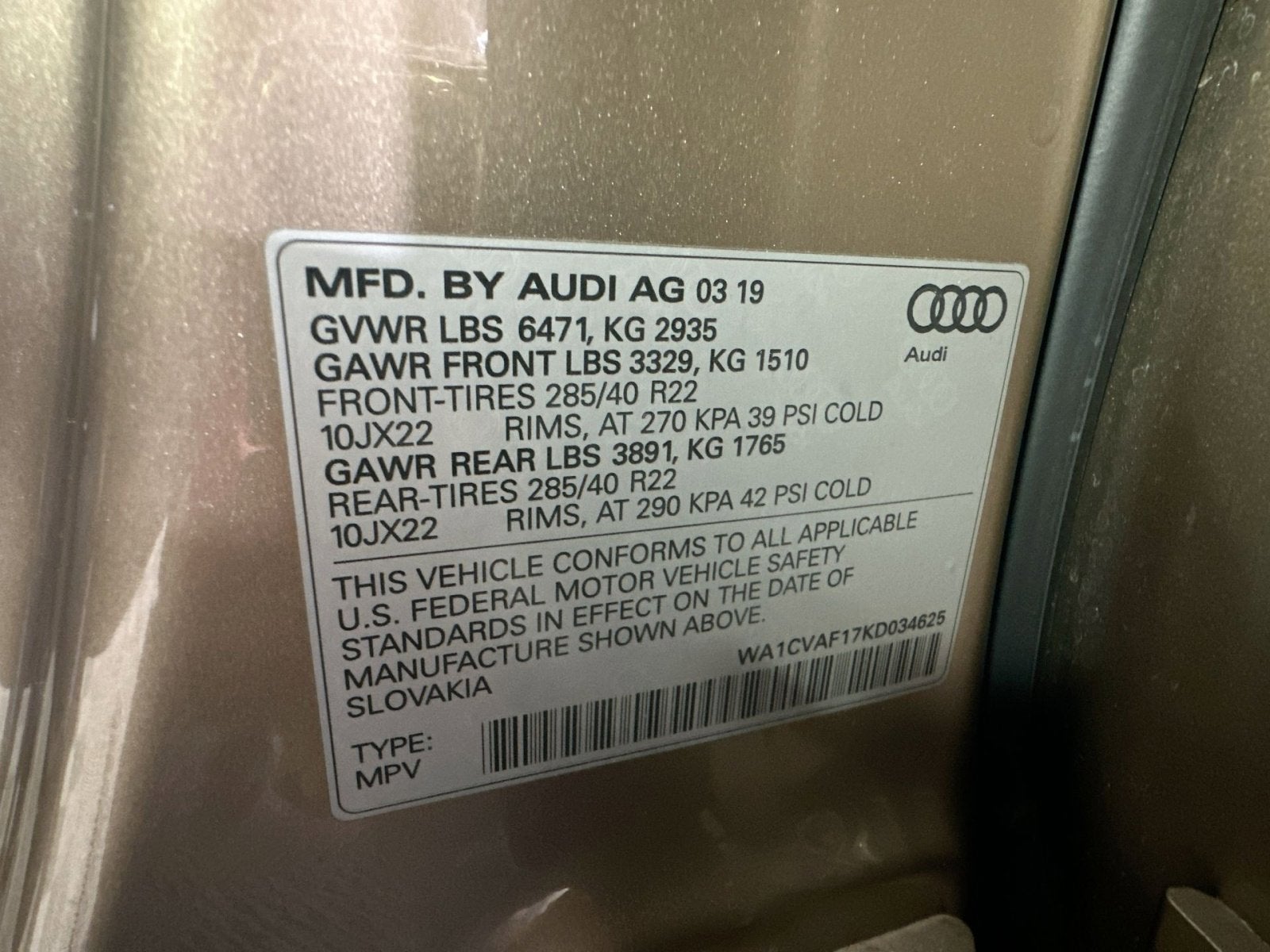 2019 Audi Q8 3.0T Prestige