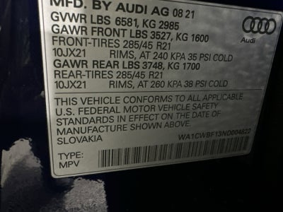 2022 Audi SQ8 4.0T Prestige