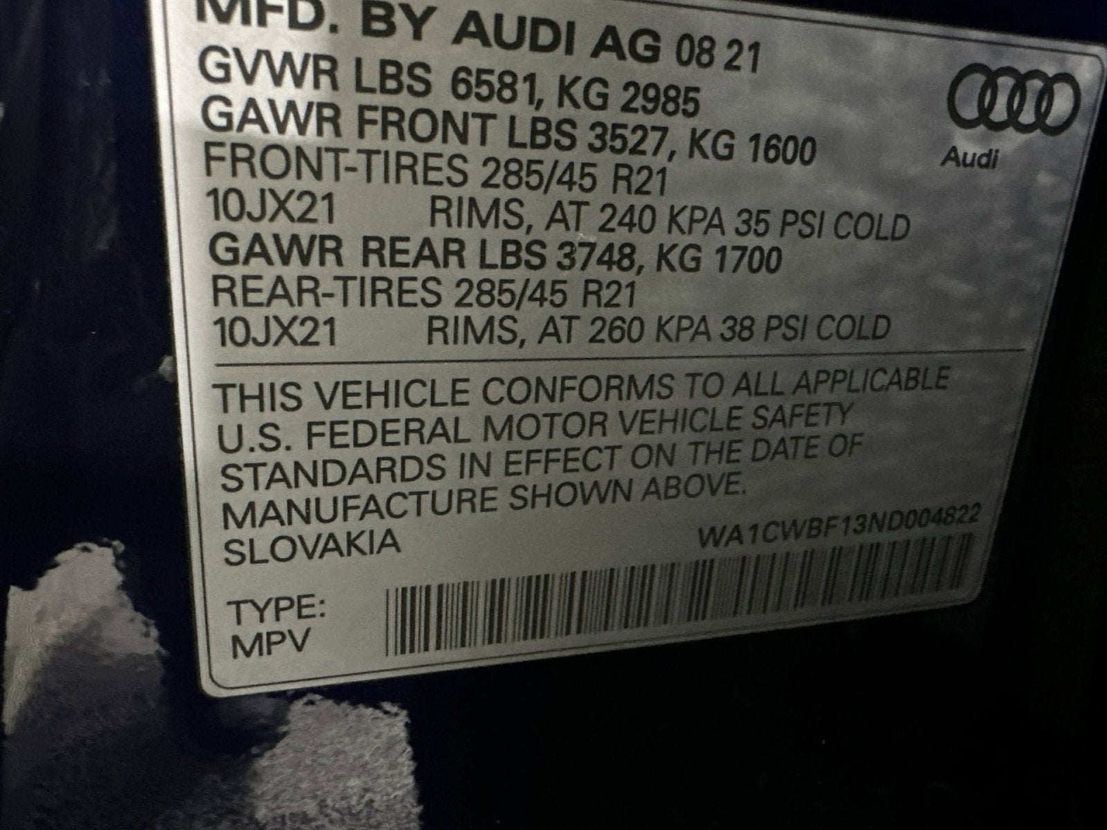 2022 Audi SQ8 4.0T Prestige